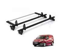Citroen Berlingo Roof Rack For 2008-2018 L1 Models 2 Bars & Roller Rhino - Black Only Fits L1 Wheelbase Models