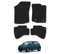 Citroen C1 (2014+) [Hook Clip] Car Mats Accessories Tailored Fit Carpet Floor Mats Non Slip Black Trim Full Coverage Compatible Accessory Front Rear Set Anti Slip Granulated Backing Clips