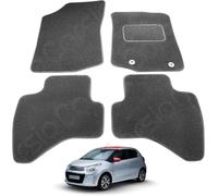 Citroen C1 2014+ onwards 4 Piece Set Car Mats UK-Made Tailored Fit Carpet Floor Mats Full Coverage Compatible Accessory Black Trim