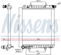Nissens Engine Radiator 636016 - Fits Peugeot 108 (2014) 1.2 VTI, Citroën & Toyota