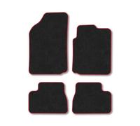 Citroen C3 (2003-2009) Car Mats Accessories Tailored Fit Carpet Floor Mats non Slip Red Trim Full Coverage Compatible Accessory Front Rear Set Anti Slip Granulated Backing Hand-Finished
