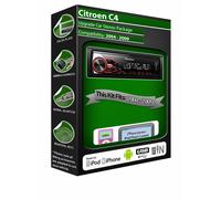 Citroen C4 car stereo, Pioneer radio USB AUX in, iPod iPhone Android player