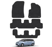 CITROEN C4 GRAND PICASSO (2013-2015) Car Mats Accessories Tailored Fit Carpet Floor Mats Non Slip Black Trim Full Coverage Compatible Accessory Front Rear Set Anti Slip Granulated Backing Clips