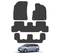 Citroen C4 GRAND PICASSO (2013-2015) Rubber Car Mats Accessories Tailored Fit Compatible Accessory Waterproof Protection Non-Slip Floor Mats Full Coverage Durable Front Rear Set Coverage with Clips