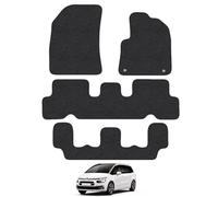 CITROEN C4 GRAND PICASSO (2015-2022) Car Mats Accessories Tailored Fit Carpet Floor Mats Non Slip Black Trim Full Coverage Compatible Accessory Front Rear Set Anti Slip Granulated Backing Clips