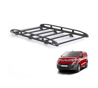 Rhino Black Roof Rack for Citroen Dispatch 2016+ Van (Only for M (L2) Wheelbase With Tailgate Rear Doors) Heavy Duty KammRack Black with Integrated Ladder Roller (B662)