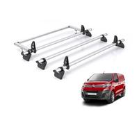 Citroen Dispatch Roof Rack For 2016+ M/xl Models 3X Bars + Roller Rhino Kamm Pro