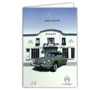 Citroen DS19 Auto Passion Collections Officially Licensed Silver Shiny Garage Card Open Card 23 x 17 cm with White Envelope 12 x 17.5 cm - Birthday Leaving Retirement Party