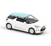 Citroen DS3 2010 Banquise White And Blue Boticelli Roof 1:87 Model 155254 NOREV