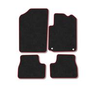 Citroen DS3 (2016+) Car Mats Tailored Fit Carpet Floor Mats Non Slip Red Trim Full Coverage Compatible Accessory Front Rear Set Anti Slip Granulated Backing Hand-Finished Clips