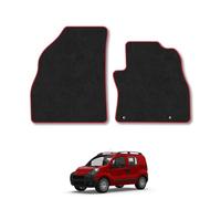 Citroen Nemo (2008-2017) Carpet Car Mats | Red Edge Trim Tailored Fit Floor Mats Full Coverage Protection Accessories Easy Clean Anti Slip Made in the UK