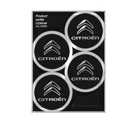 Citroen Official Wheel Cover Stickers 4 Logos 48 mm, Black