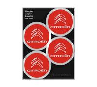 Citroen Official Wheel Cover Stickers 4 Logos 48 mm, Red