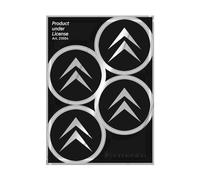 Citroen Old Official Wheel Cover Stickers 4 Logos 48 mm, Black