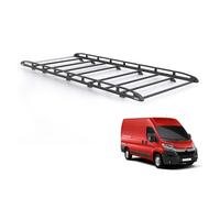 Rhino Black Roof Rack for Citroen Relay 2006+ Van (Only for L3 Wheelbase With H2 Roof Height) Heavy Duty KammRack Black with Integrated Ladder Roller (B548)