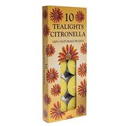 Citronella 10 Tealight Candles Indoor/Outdoor Use - Up to 4 Hours Burn Time 7529
