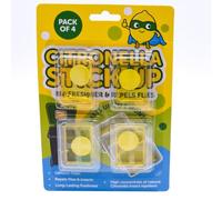 Citronella Bin Freshener Sticky Pads (Pack of 4) - Stick-On Bin Deodorizer & Fly Repellent, Long Lasting Bin Freshener for Wheelie Bins, Kitchen Bins, Food Waste & Recycling Bins