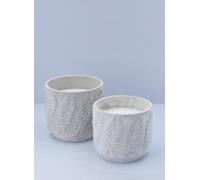 Citronella Candle, 1x Citronella Scented Candle in Grey Leaf Pot, Grey Potted Candle Gift, Scented Candle Gift, Home Fragrance, Outdoor Candle, Garden Candle, Mosquito Repellent Candle (Large)
