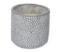 Citronella Candle, 1x Citronella Scented Candle in Sunburst Pattern Pot, Grey Pot Candle Gift, Scented Candle Gift, Home Fragrance, Outdoor Candle, Garden Candle, Mosquito Repellent Candle (Large)