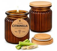 Citronella Candle 2 Pack in Brown Glass Jar