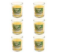 Citronella Candle in Glass Jar Outdoor Fragranced Votive Tealight Mini Candle Yellow Citronella Scented Candles Wax for Indoor, Outdoor, Garden, Patio, BBQ, Camping, Picnic (6PC)