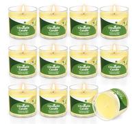 Citronella Candles Outdoor, 12 x 2.1oz Citronella Tealight Candle Set for Home Garden Patio Yard Balcony Camping BBQ Gifts, 300Hours Burning Scented Soy Wax Candle Summer Essentials