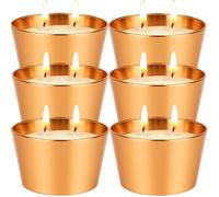 Citronella Candles Outdoor, 6 Pack Large Citronella Candles with 2 Wick, 240 Hours Long Burning Garden Citronella Candle, Portable Outdoor Candle for Garden, Camping, Yard Party, Indoor, Outside