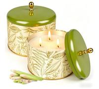 Citronella Candles Outdoor,Citronella Candle Large 200 Hours,Citronella Scented Candle Set 2 Pcs,100% Natural Soy Wax Candle with Lid,Lemongrass Candle Gift Set for Home Garden Patio BBQ Party Camping