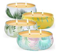 Citronella Candles Outdoors Large, 4 x 400g Citronella Candle Smokeless 270hrs Long Burning Summer Essentials 100% Natural Soy Wax Citronella Scented Candle for Outdoor,Indoors, Home, Garden, Patio