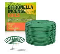 Citronella Coil, Citronella Incense Coils Outdoor Patio - Perfect For BackYards Camping (Contains 48 coils & 2 Stands)