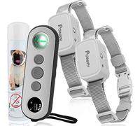 Citronella Dog Training Collar with Remote & 2 Receivers, 3 Modes & 3 Spray Levels, Spray/Vibration/Beep, Humane Citronella Dog Collar,1000ft Range No Shock Spray Dog Collar, Can't Work Automatically