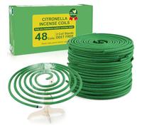 Citronella Incense Coils - Each Coil Could Last For 5-7 Hours, 336 Hours Incense Coil for BackYards, Camping, Terrace, Balcony, Picnic, Table Decoration, Bedroom, Living Room, 48 Pieces & 2 Stands