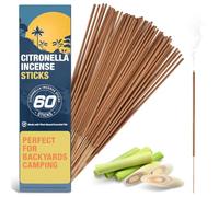 Citronella Incense Sticks 60 Pieces per Box - Outdoor Citronella Incense Sticks for Camping, Patio, Hiking,etc