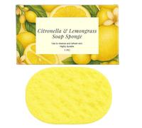 Citronella Lemongrass Soap Sponge, Gentle On Skin, 10x5cm, Sponge, Bath Massage Scrubber, Versatile Use, for Men & Women