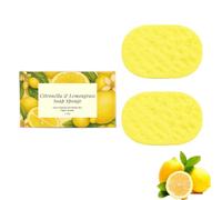 Citronella & Lemongrass Soap Sponge, Gentle Skin Cleansing, Reusable and Soft, Showering Peeling Scrubber for Adults and Children, for Face and Body Skin (2)
