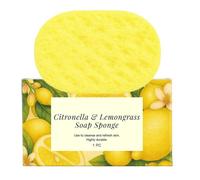 Citronella Lemongrass Soap Sponge, Peeling Bath Sponge, Gentle Skin Cleaning, Reusable Showering Peeling Scrubber, for Bathroom, Travelers, Hotel, Spa, Men, Women, Family, Home, Travel
