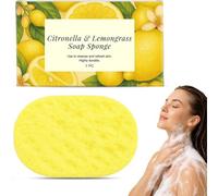 Citronella Lemongrass Soap Sponge Reusable Shower Sponge for All Skin Type Body Cleaning, Exfoliating Bath Sponge for Body Wash (2pcs)