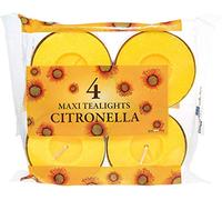 Citronella Maxi Tealights Large Candle Natural Fresh Scented Mosquito Fly Insect Repeller & Fragranced 10Hours Outdoor Garden