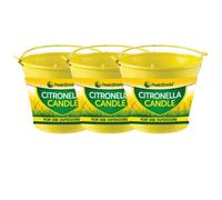 Citronella Outdoor Candle Natural Insect Repellent Scented Candle for Garden, Patio & Camping Assorted Colours Long Lasting Burn Available in Multi-Pack Options (Metal Bucket, Pack of 3)