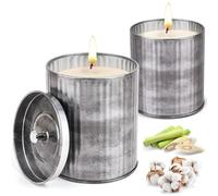 Citronella Outdoor Candle with Lid, Made of Soy Wax and Lemon Oil, 100-120 Hours Burning Time, Citronella Candle Set for Garden, Camping, Barbecue and Holiday, Summer Gift