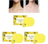 Citronella Soap Sponge with Lemongrass - Scrubbing Body Scrubber Sponge for Gentle Peeling, Reusable Bathing Tool for Men Women Travel Shower Natural Sea Sponges for All Skin Types （3pcs）