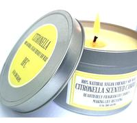 Citronella Soy Wax Candle - Handmade by BFC - Citronella Scented 52 Hours Burn Time 14 Oz 300 Grams Soy Wax Candle Silver Brush Finish Tin. Shipping on 48 Hour Tracked Service