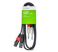 Chord | 2 x XLR Female to 2 x 6.3mm Mono Jack Plugs Classic Sterero Audio Cable | 1.5m