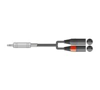 Citronic | 3.5mm Male Stereo Jack to 2 x Female XLR Connectors | Pro Quality Shielded Audio Lead, Die-Cast Twin XLR Connectors and 3.5mm Balanced TRS Jack Plug | 1 Metre