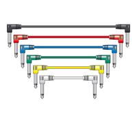 Citronic 6 Pack of Audio Patch Lead Set of 6.3mm Mono Jack Plug to 6.3
