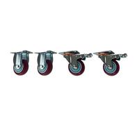 Citronic | 75mm Heavy Duty Lockable Castors Set of 4 for PA Speakers & Subwoofers | Rotating Caster Wheels for DJ Cabinets, Flight Cases & Audio Equipment