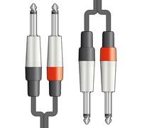 chord 2M6J-J600 6 m 2 x 6.3 mm Mono Jack Plug Lead