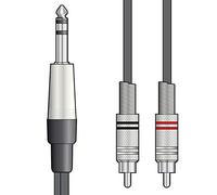 Chord | Classic Audio Lead 1 x 6.3mm TRS Jack to 2 x RCA Plugs | 1.5m