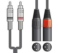 Citronic Classic Audio Lead 2 x RCA to XLR Male Lead 1.5 Metre Black