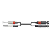 Citronic Classic Audio Leads 2 x 6.3mm Mono Jack Plugs - 2 x XLR Male 3m